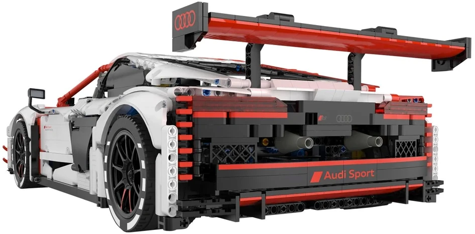 Techniniai konstruktoriaus blokai 1:8 Audi R8 LMS GT3 balti