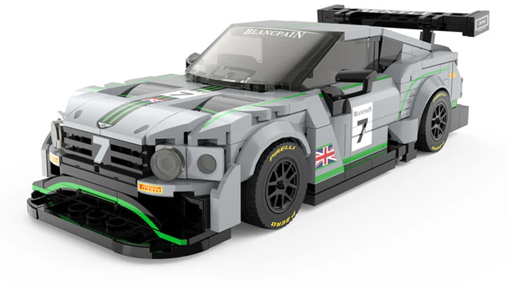 Techniniai konstruktoriaus blokeliai 1:29 Bentley Continental GT3 pilki