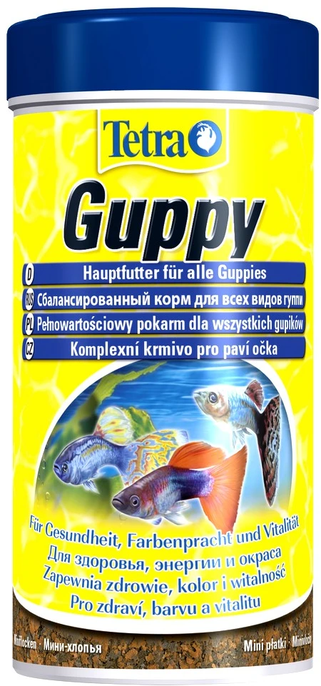 Tetra visavertis pašaras įvairioms žuvytėms Guppy Flakes, 250 ml