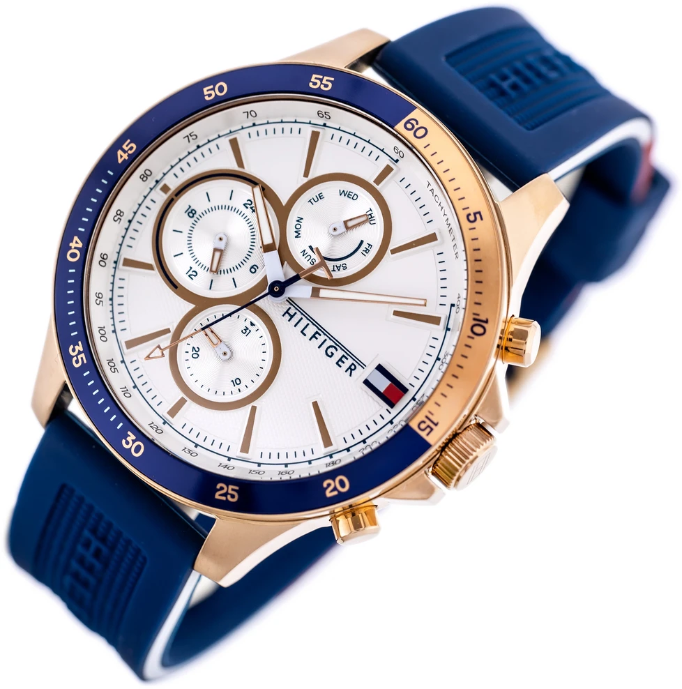 TOMMY HILFIGER VYRIŠKAS LAIKRODIS Bank 1791778 (zf064a) + DĖŽUTĖ