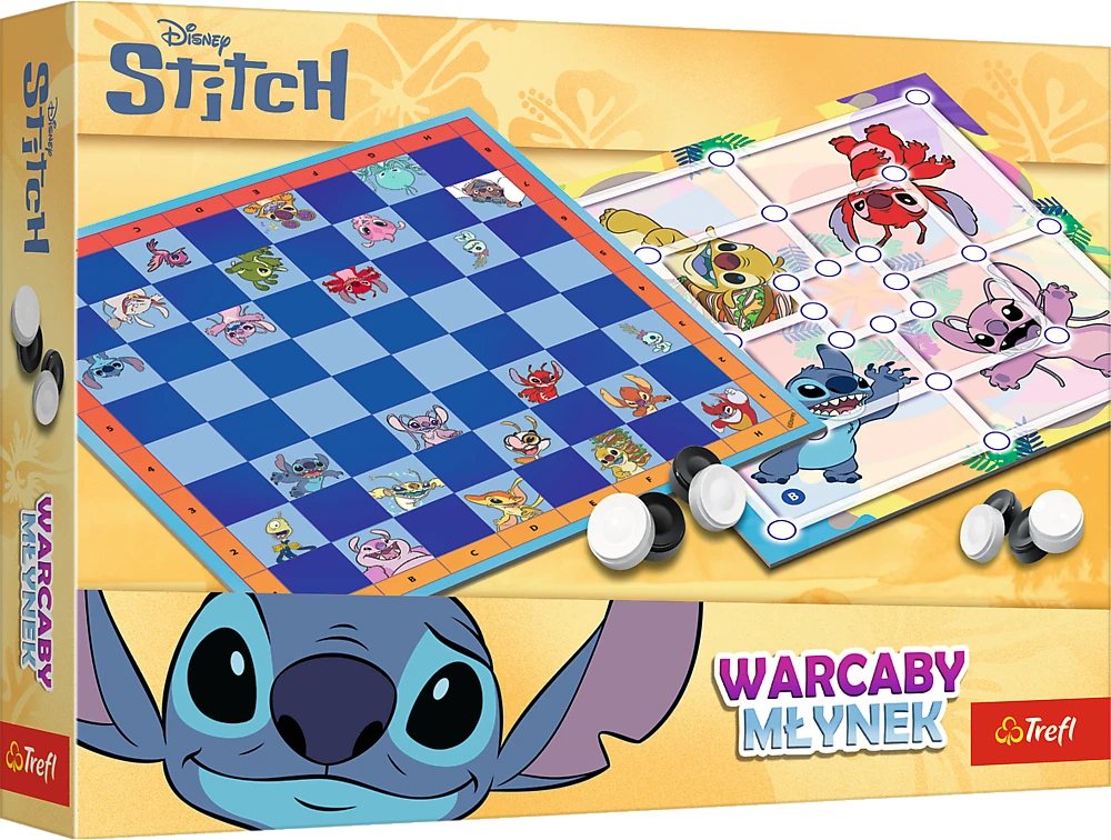 TREFL 02799 Šaškių žaidimas ir Lilo & Stitch šlifuoklis