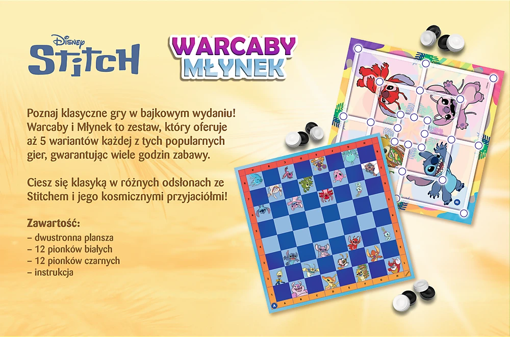 TREFL 02799 Šaškių žaidimas ir Lilo & Stitch šlifuoklis
