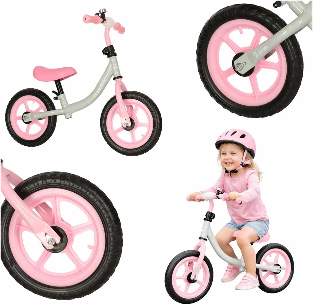 Balansinis dviratukas Trike Fix, Baltos su rožine spalvos