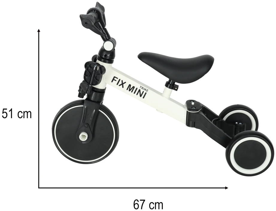 Baby Mix Triratukas Trike Fix Mini 3 in 1 baltas