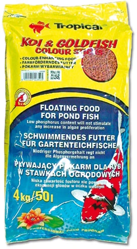 Tropical Koi ir auksinės žuvies spalvų lazdelės 4kg/50l