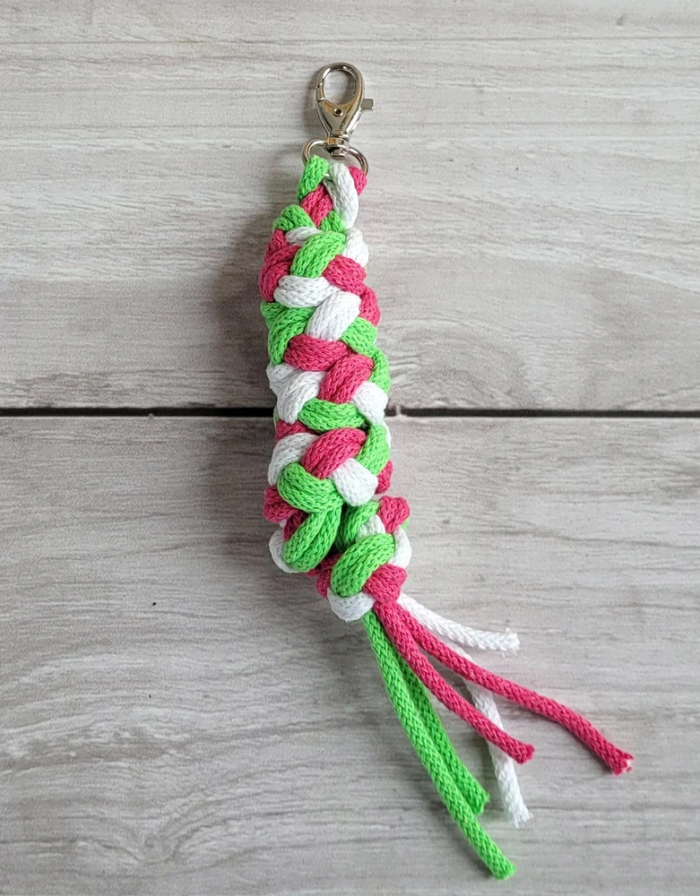 Super Hobby Horse Pavadėlis hobi arkliukui, dvigubas, tamsiai rožinis/šviesiai žalias/baltas
