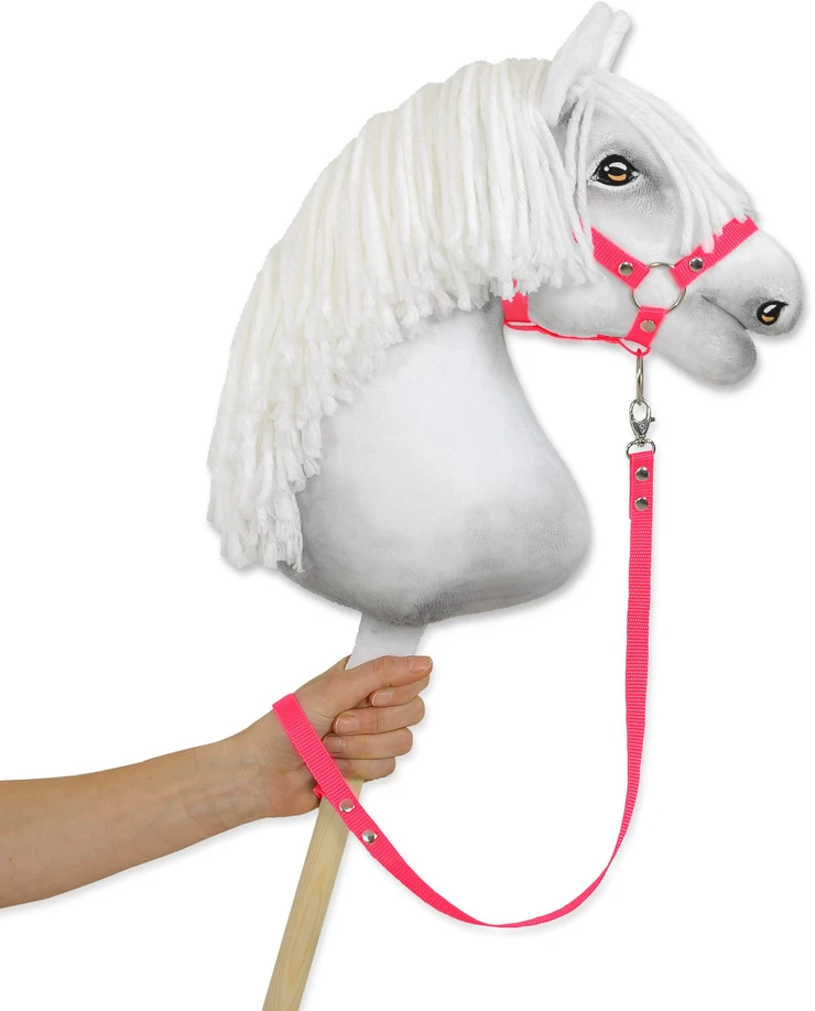 Super Hobby Horse Pavadėlis hobi arkliukui, neoninės rožinės spalvos