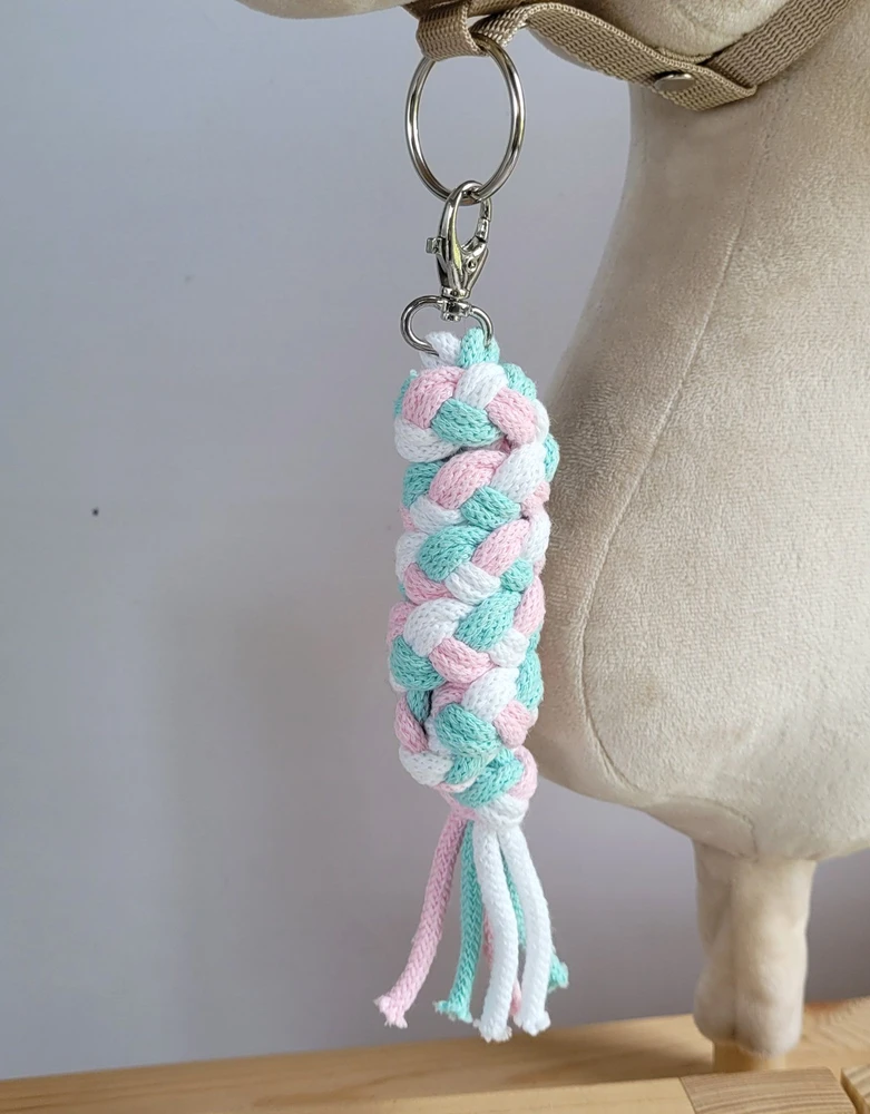 Super Hobby Horse Pavadėlis hobi arkliukui, dvigubas, šviesiai rožinis/mėtinės/baltas