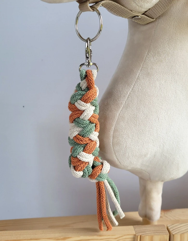 Super Hobby Horse Pavadėlis hobi arkliukui, dvigubas, šviesiai smėlinis/pistacijų/terakotos