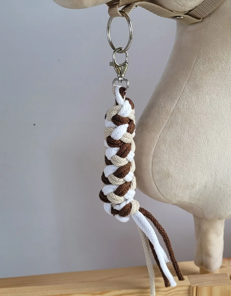 Super Hobby Horse Pavadėlis hobi arkliukui, dvigubas, šviesiai smėlio/rudas/baltas