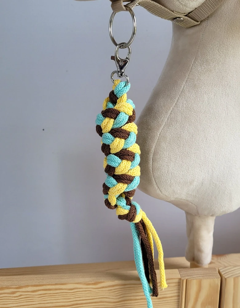 Super Hobby Horse Pavadėlis hobi arkliukui, dvigubas, geltonas/mentolinis/rudas