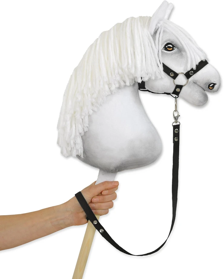 Super Hobby Horse Pavadėlis hobi arkliukui iš juostinio diržo – juodas