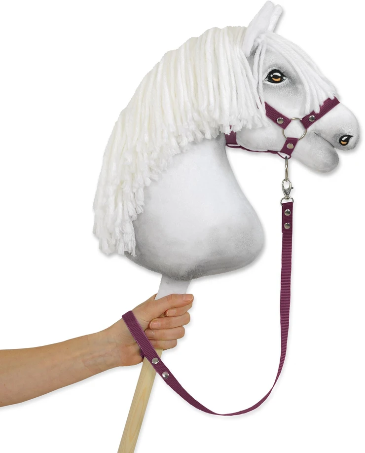 Super Hobby Horse Pavadėlis hobi arkliukui, slyvų spalvos diržas