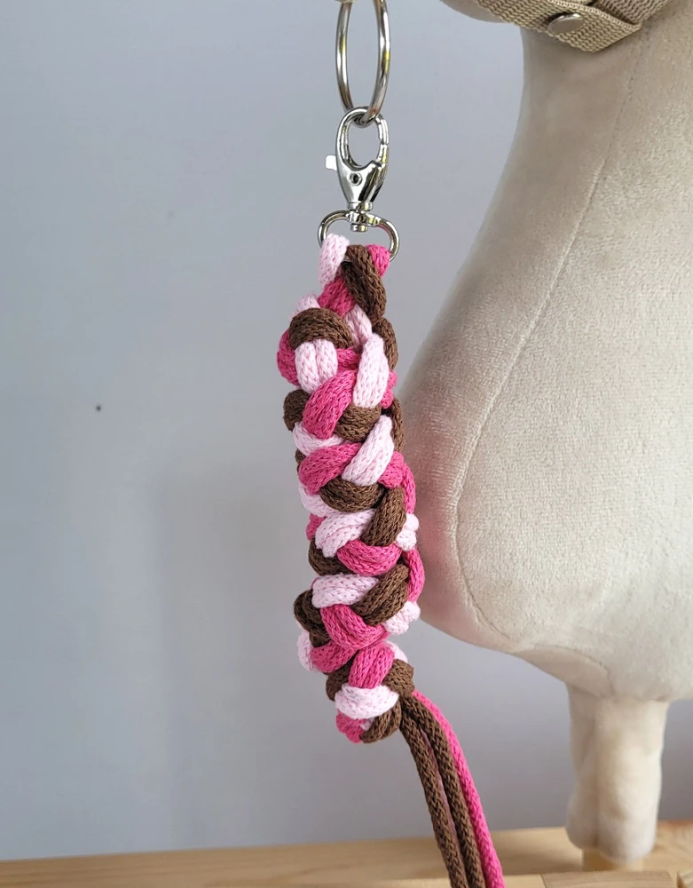 Super Hobby Horse Pavadėlis hobi arkliukui, rožinis/rudas, dvigubas