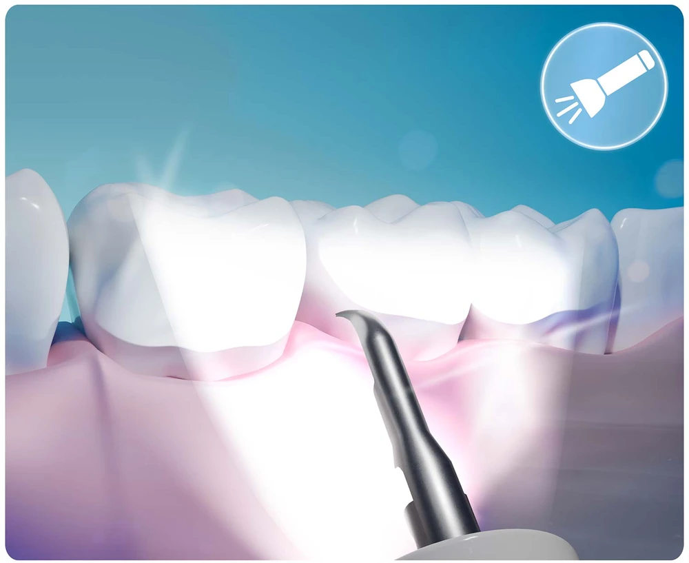 Ultragarsinis dantų skaleris su kamera Berdsen BD-250, 4 režimai kalkių šalinimui, LED apšvietimas