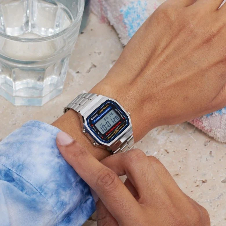 UNISEX CASIO A168WA-1W LAIKRODIS – VINTAGE + DĖŽUTĖ