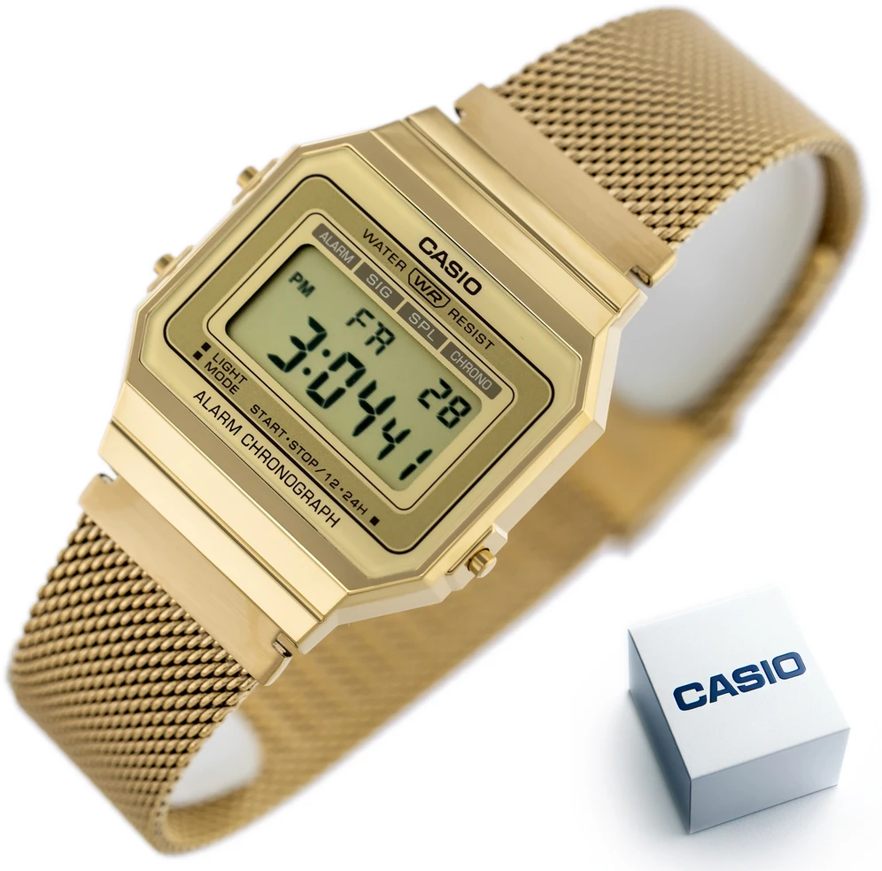 Unisex Casio Retro Vintage laikrodis A700WMG-9A + DĖŽUTĖ