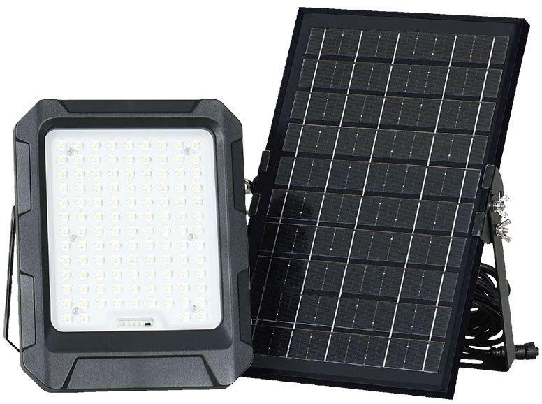 V-tac 10W LED prožektorius su saulės baterija, juodas, 4000K