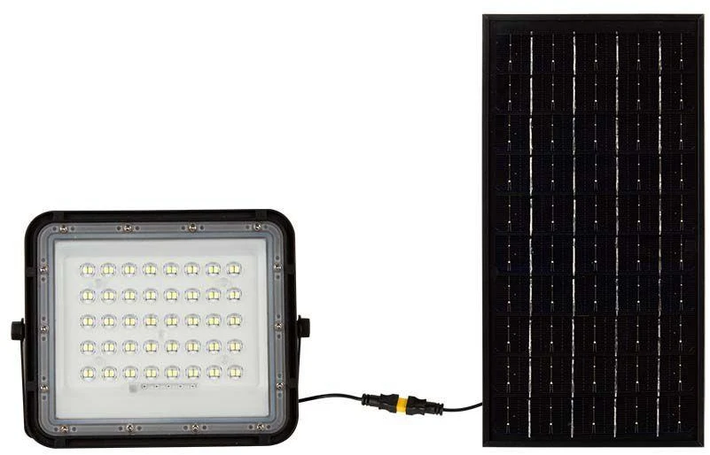 V-tac 10W LED prožektorius su saulės baterija, juodas, 4000K