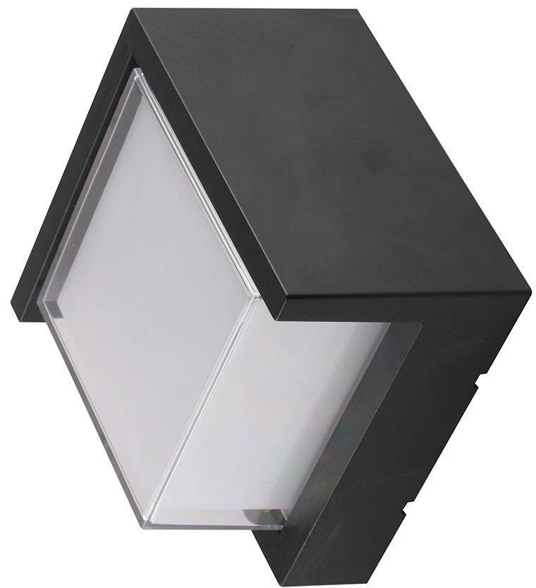 V-tac 12W LED sieninis šviestuvas, juodas, 3000K, IP65