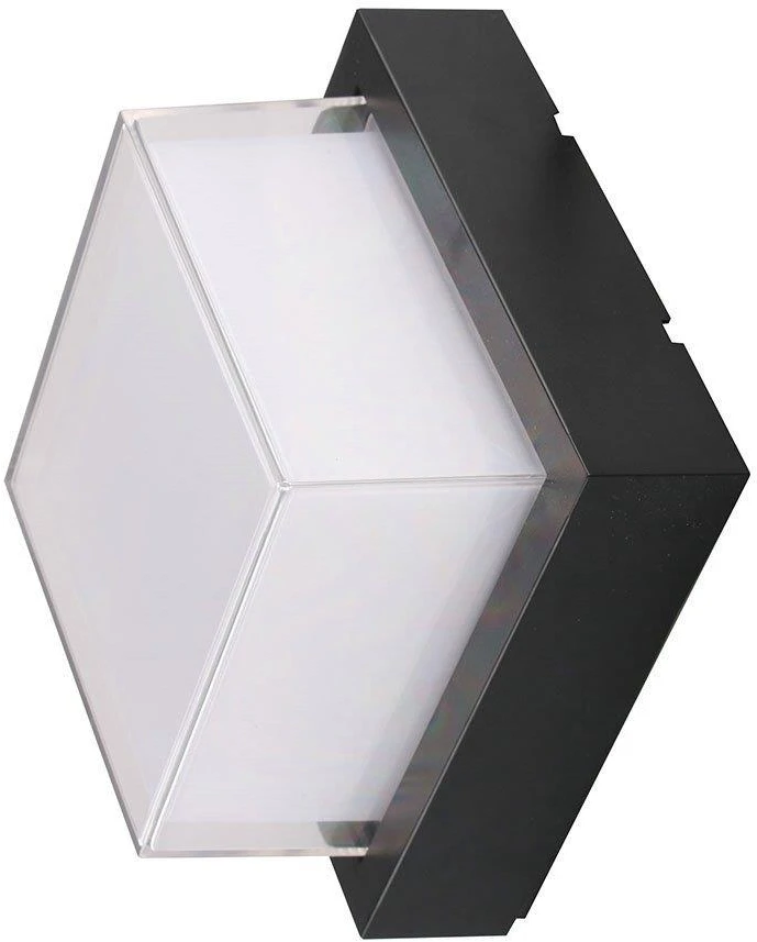 V-tac 12W LED sieninis šviestuvas, juodas, 4000K, IP65
