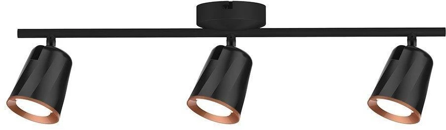 Lubinis šviestuvas V-tac 3x5W LED paviršinis šviestuvas, juodas, 3000K