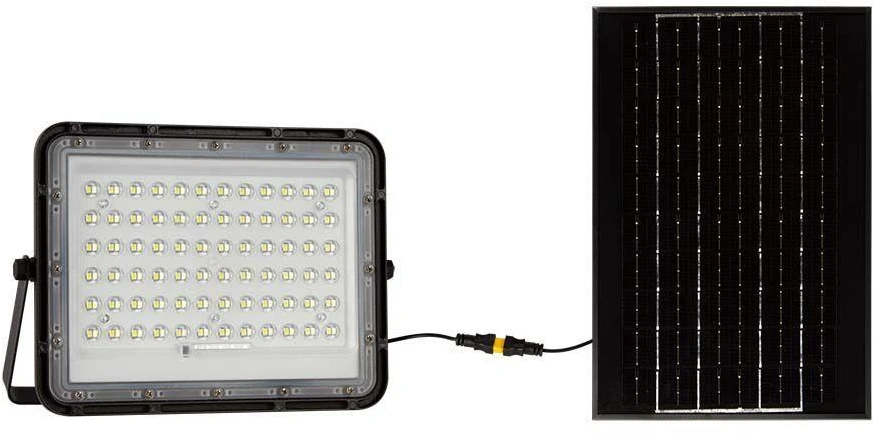 V-tac 15W LED prožektorius su saulės baterija, juodas, 6400K