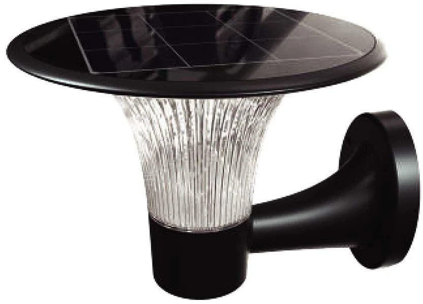 Sieninis šviestuvas V-tac 15W LED sieninis lauko šviestuvas su saulės baterija ir judesio davikliu, juodas, 4000/6000K