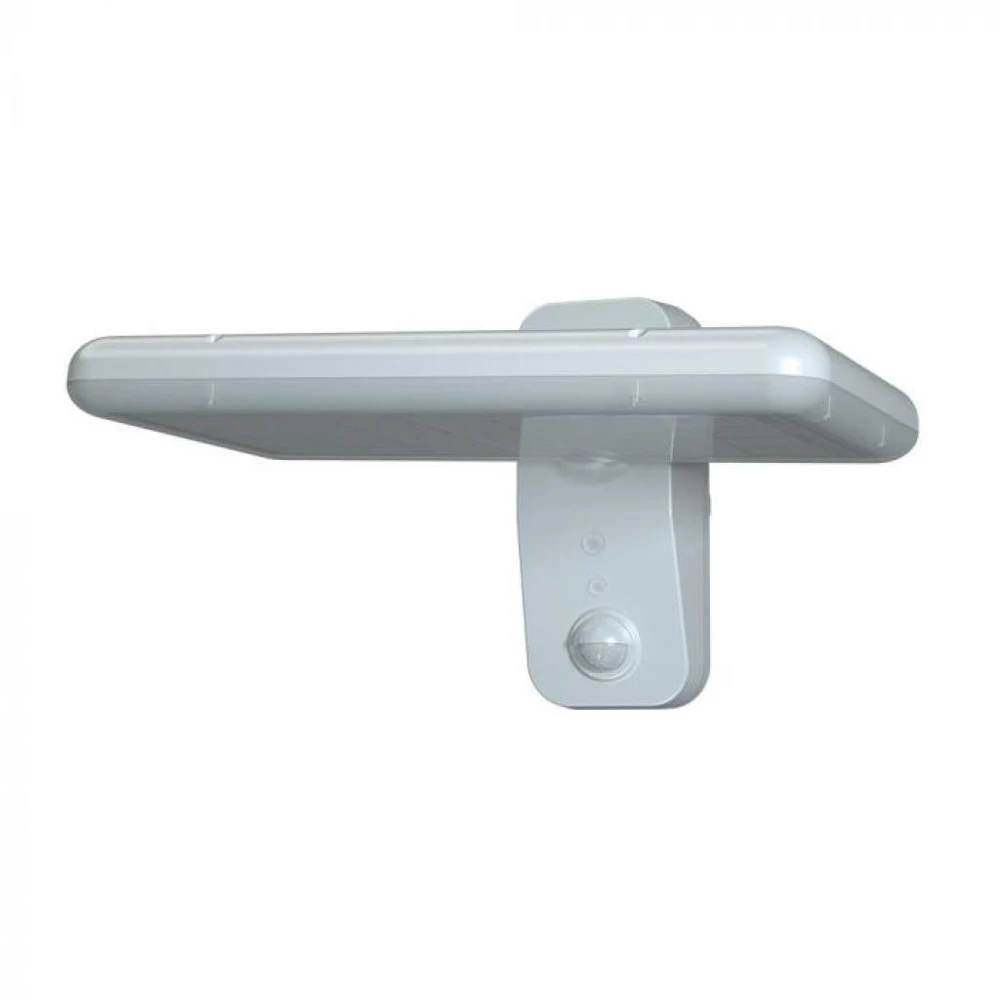 Sieninis šviestuvas V-tac 15W LED paviršinis šviestuvas su saulės baterija ir judesio davikliu, baltas, 4000/6000K