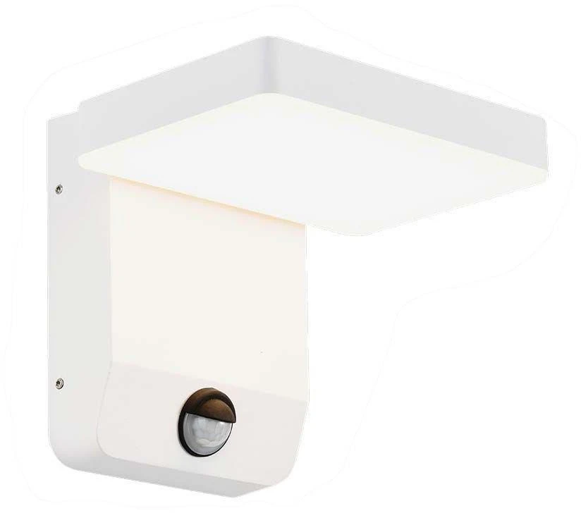Sieninis šviestuvas V-tac 17W LED sieninis lauko šviestuvas, baltas, 4000K, IP65, su judesio davikliu