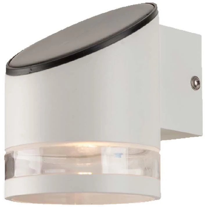 Sieninis šviestuvas V-tac 1W LED sieninis lauko šviestuvas su saulės baterija ir judesio davikliu, baltas, 3000K, IP54