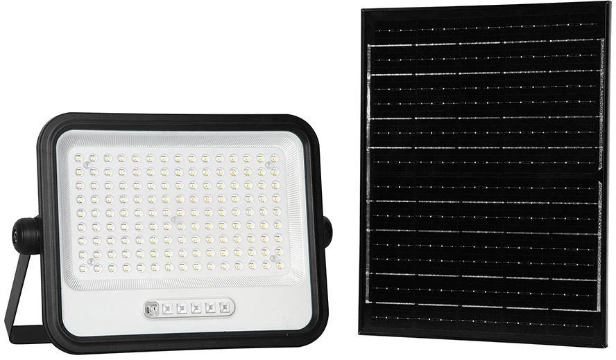 300W LED prožektorius su saulės baterija, juodas, 2000-8000K, dimeriuojamas