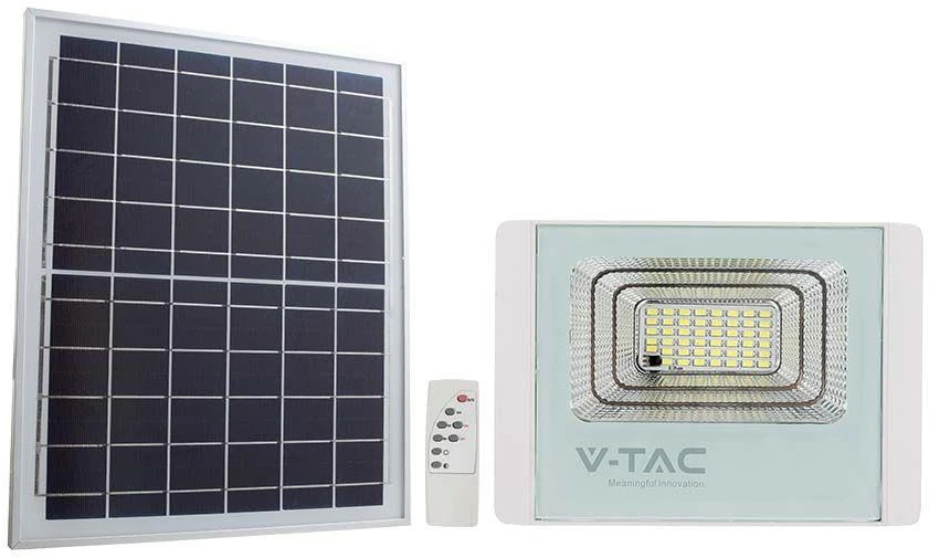 V-tac 20W LED prožektorius su saulės baterija, baltas, 4000K