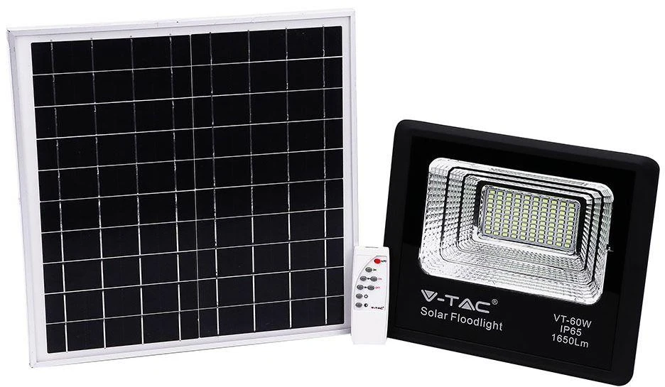 V-tac 20W LED prožektorius su saulės baterija.