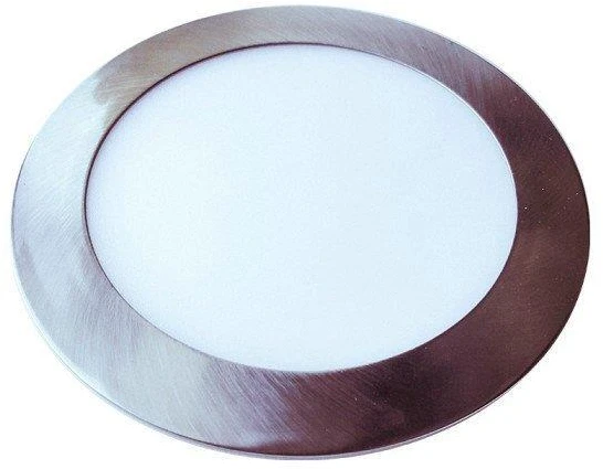 24W LED įmontuojama panelė V-TAC Slim, satino / nikelio spalvos, apvali, (4000K) natūraliai balta