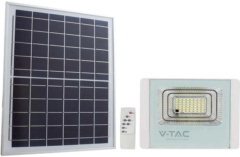 V-tac 35W LED prožektorius su saulės baterija, baltas, 4000K