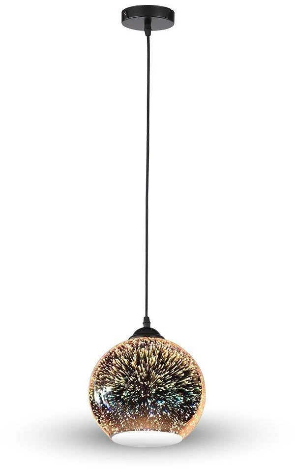 Pakabinamas šviestuvas Pakabinamas LED šviestuvas V-TAC, 3D stiklas, E27, D:250mm.