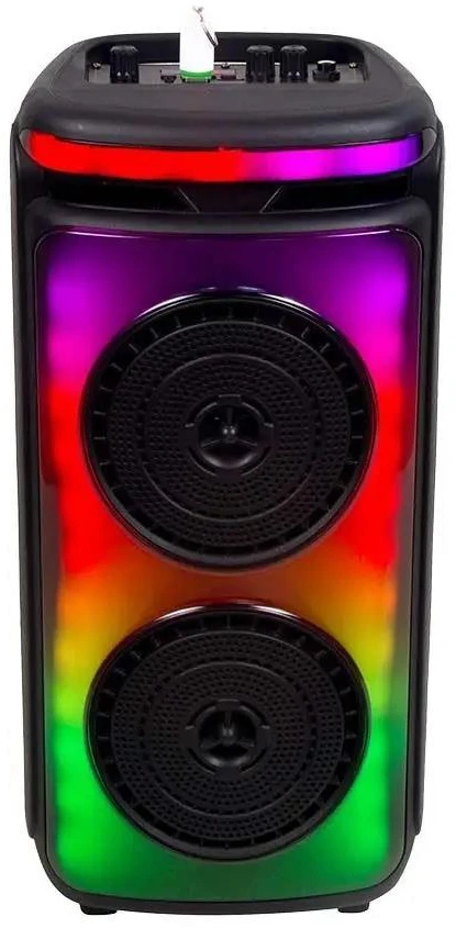 400W įkraunama kolonėlė su mikrofonu, nuotolinio valdymo pulteliu, RGB LED