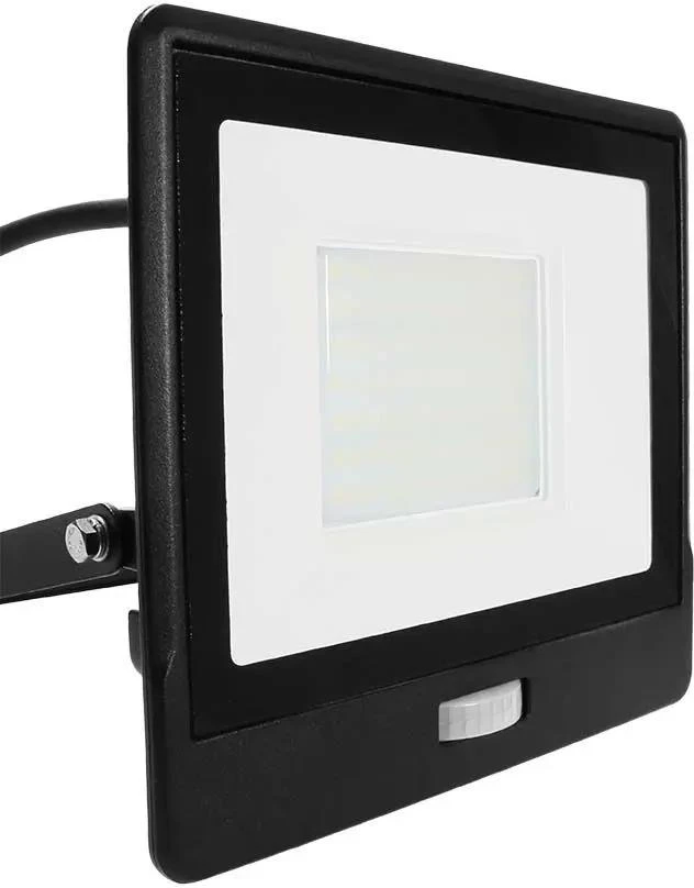 Samsung 50W LED prožektorius V-TAC, juodu korpusu, 6500K, su judesio davikliu