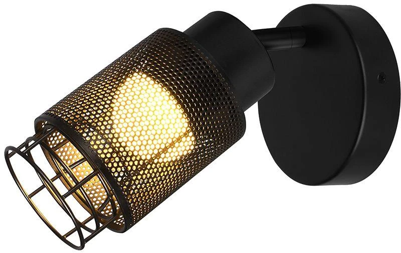 6W LED sieninis šviestuvas, juodas, 3000K