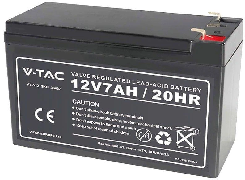 Ventiliatorius V-TAC 7AH gelio akumuliatorius VT-7-12, 5 metai