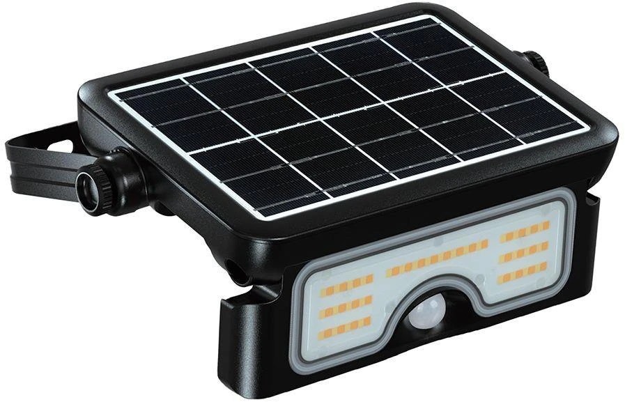 7W LED prožektorius su saulės baterija ir judesio davikliu, juodas, 3000/4000/6000K