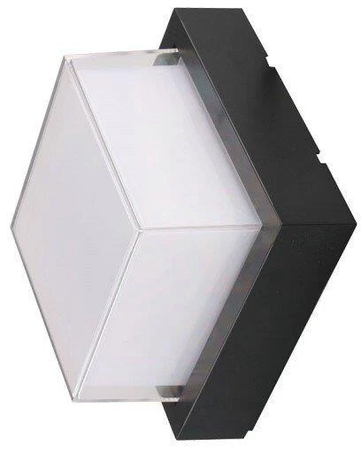 V-tac 7W LED sieninis šviestuvas, juodas, 3000K, IP65