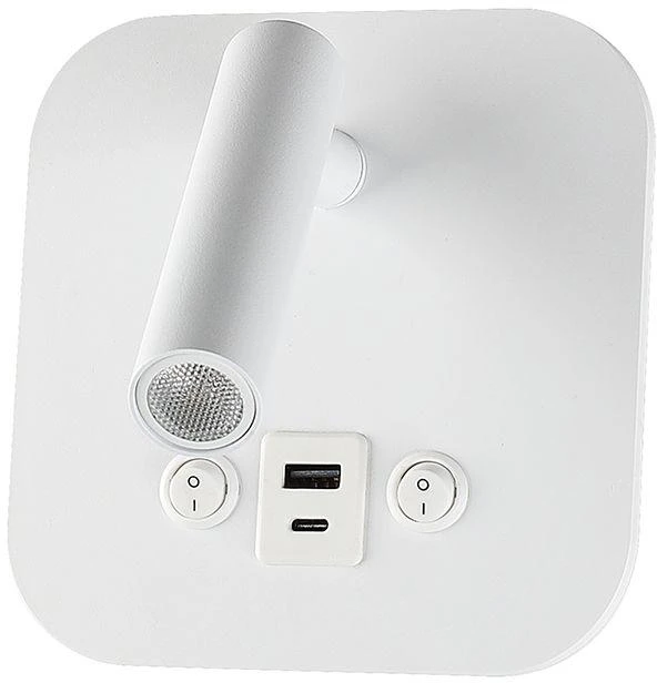 V-tac 8W LED sieninis šviestuvas, baltas, 3000K, su USB/PD jungtimi, CREE LED chip