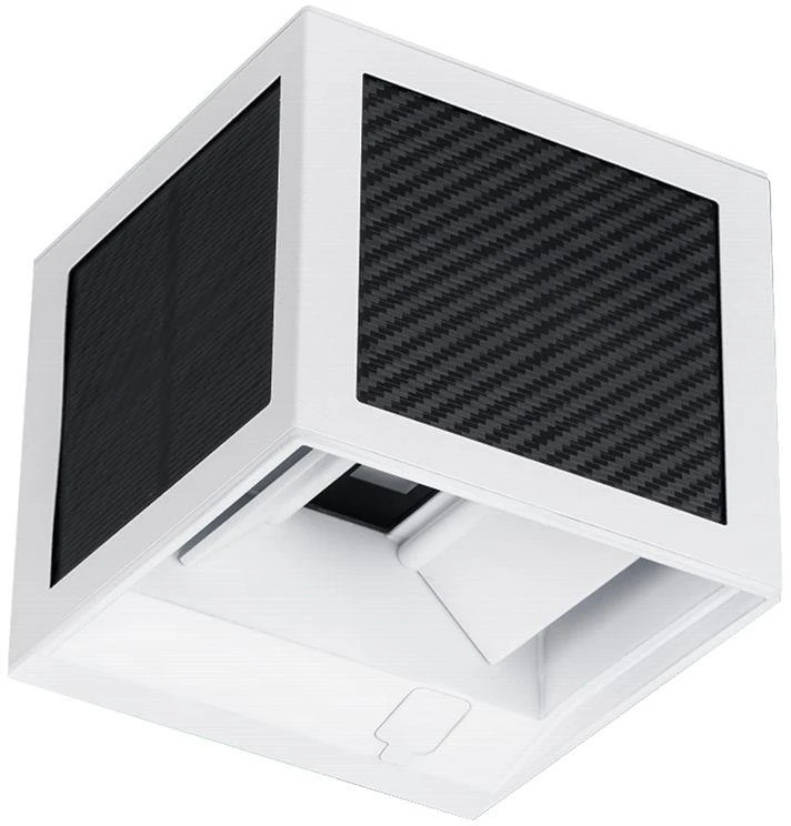 Sieninis šviestuvas 9W LED sieninis įkraunamas šviestuvas su saulės baterija ir judesio davikliu, baltas, 3000/4000/6000K, IP65