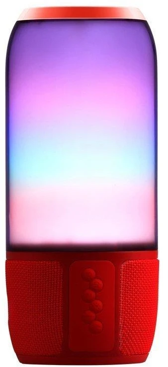 V-tac Bluetooth kolonėlė su 6W LED šviesomis, USB jungtimi, raudona. Yra TransFlash kortelės vieta, 5V, IP20, neatspari drėgmei.