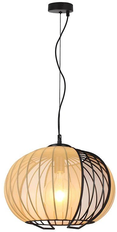Pakabinamas šviestuvas, E27, juodos/smėlio sp., 400x350mm