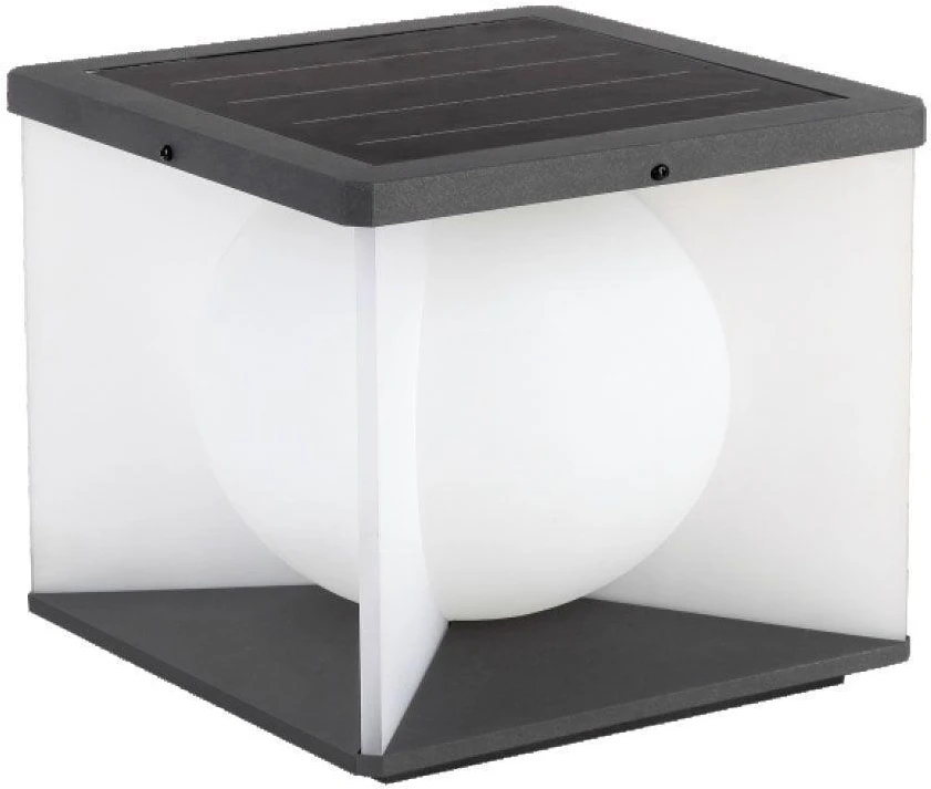 V-tac 8W LED įkraunamas lauko šviestuvas su saulės baterija, juodos/baltos sp., 3000K, IP65