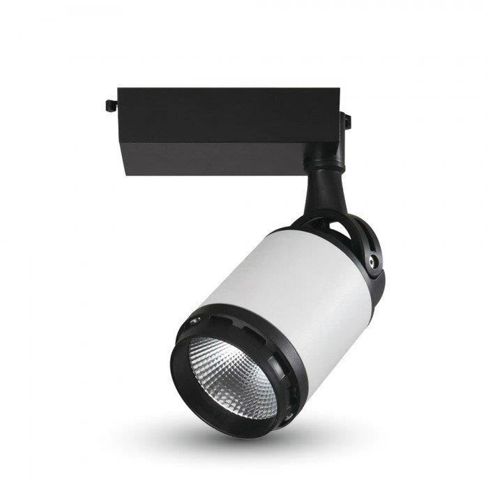 V-tac 35W LED šviestuvas į 3 fazių bėgelius, juodu / baltu korpusu, 6400K