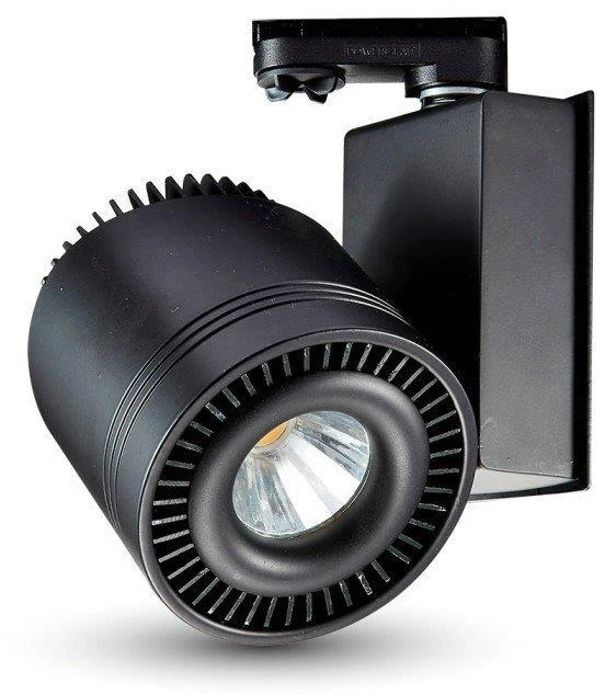 45W LED COB šviestuvas į 3 fazių bėgelius, juodas, CRI >95, 6000K